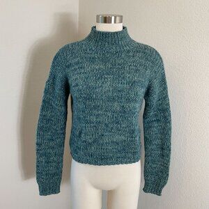 Nakedcashmere Womens Small 100% Cashmere Cable Knit Mock Neck Pullover Sweater